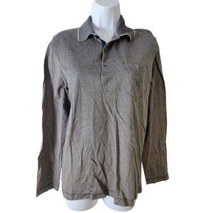 NWT Ferre Milano size 46 long sleeve gray cotton polo